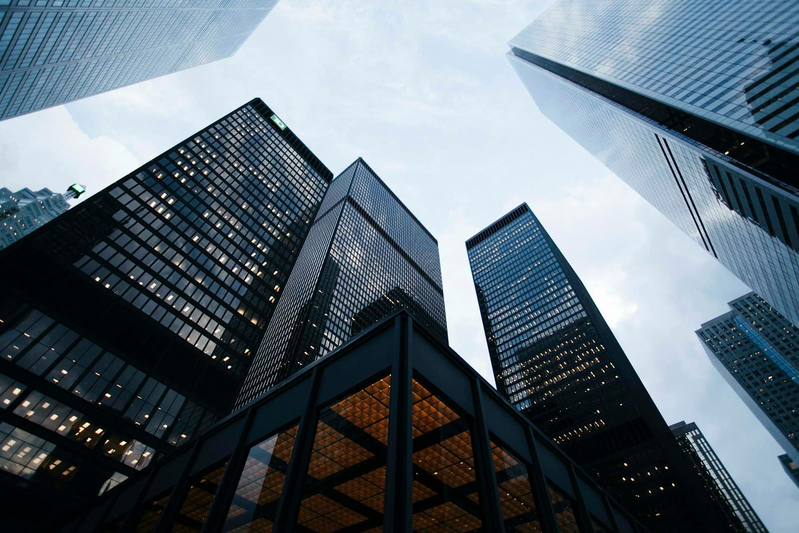 Modern financial-district towers